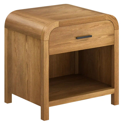 Bowman Nightstand with USB Ports – 1 Drawer, Dark Walnut Finish