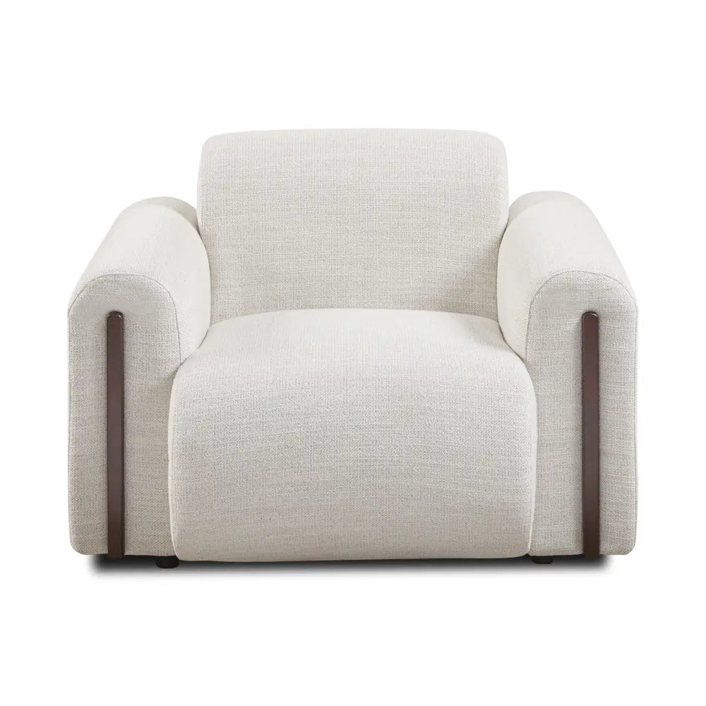 Front view of Brenton Grey Linen Accent Chair