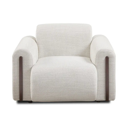 Front view of Brenton Grey Linen Accent Chair