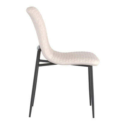 Brixx Modern Upholstered Dining Chairs – Hexagon Stitch Fabric - Set of 2