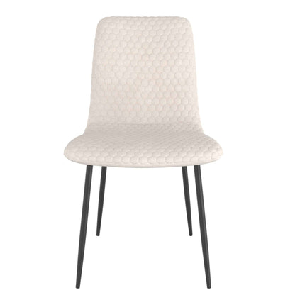 Brixx Modern Upholstered Dining Chairs – Hexagon Stitch Fabric - Set of 2