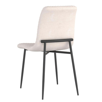 Brixx Modern Upholstered Dining Chairs – Hexagon Stitch Fabric - Set of 2