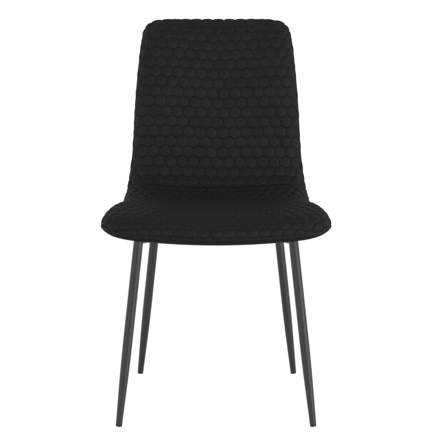 Brixx Modern Upholstered Dining Chairs – Hexagon Stitch Fabric - Set of 2