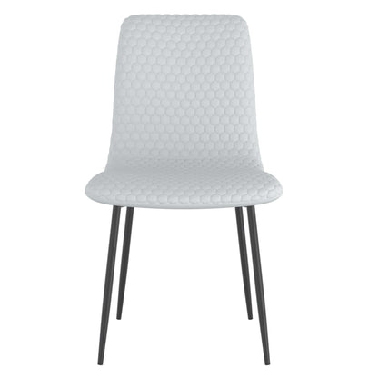 Brixx Modern Upholstered Dining Chairs – Hexagon Stitch Fabric - Set of 2