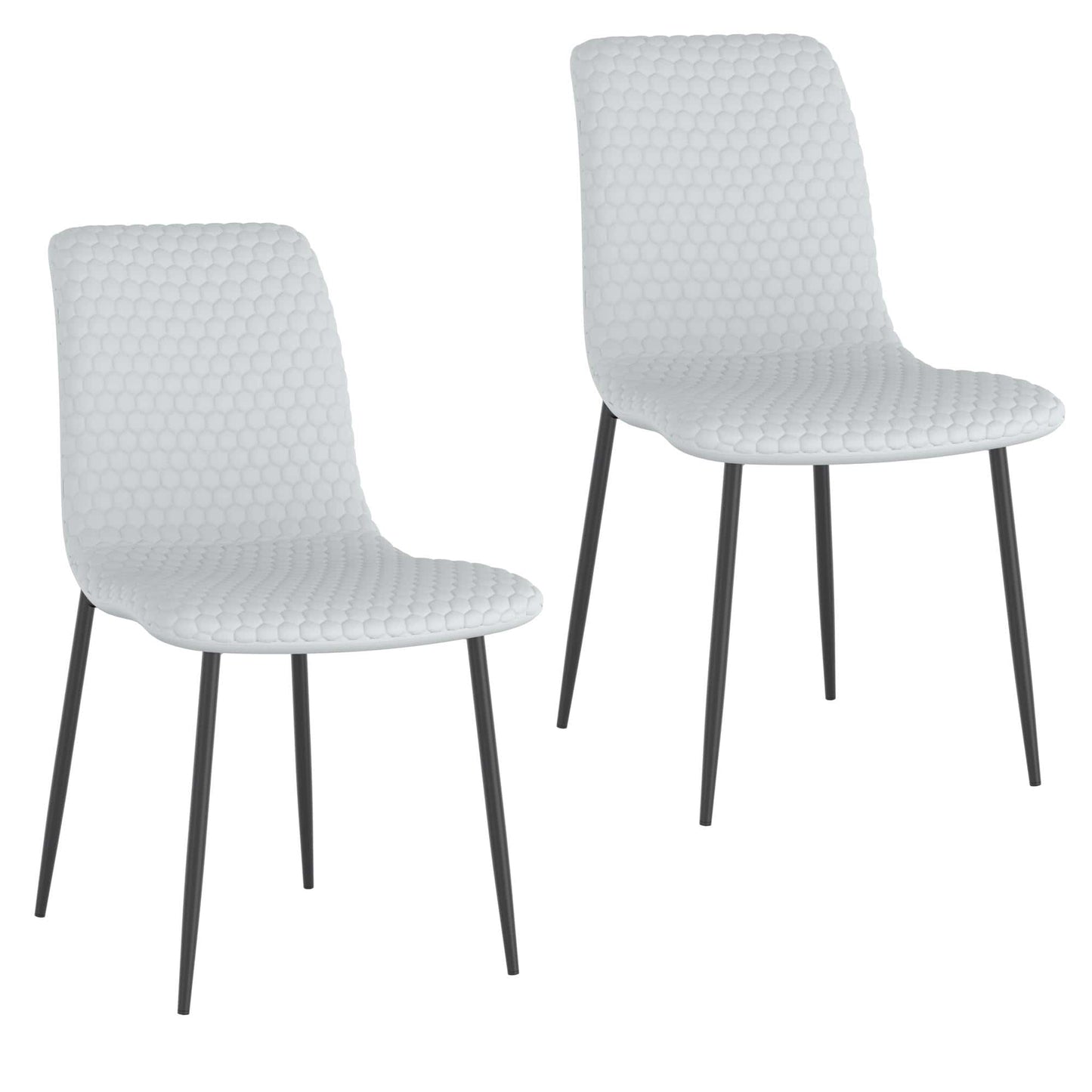 Brixx Modern Upholstered Dining Chairs – Hexagon Stitch Fabric - Set of 2