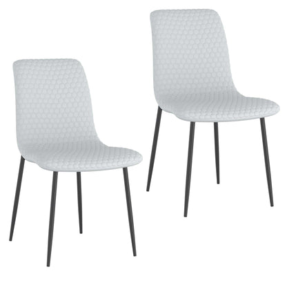 Brixx Modern Upholstered Dining Chairs – Hexagon Stitch Fabric - Set of 2