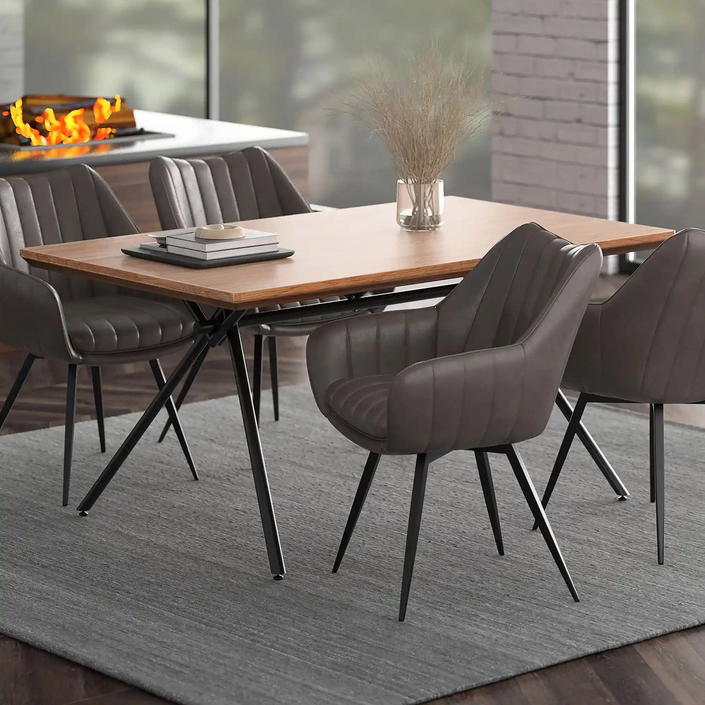 Bronx 63 Rectangular Modern Wood Dining Table –  Natural Finish