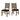 Brown Dining Chairs - 37"H Slat Back with Dark PU Seat - Set of 2
