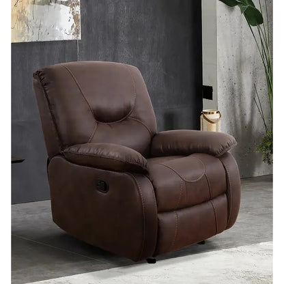 Brown leather recliner with Glider