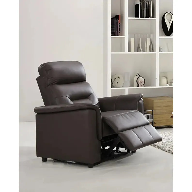 Brown leather recliner chair