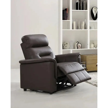 Brown leather recliner chair