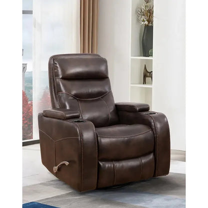 Brown leather recliner chair for living room setting