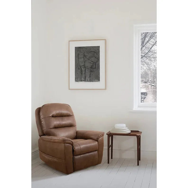 Brown leather recliner chair 
