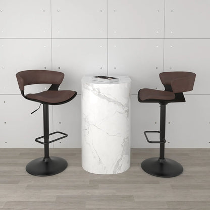 Rover Faux Leather Adjustable Bar Stool with Backrest