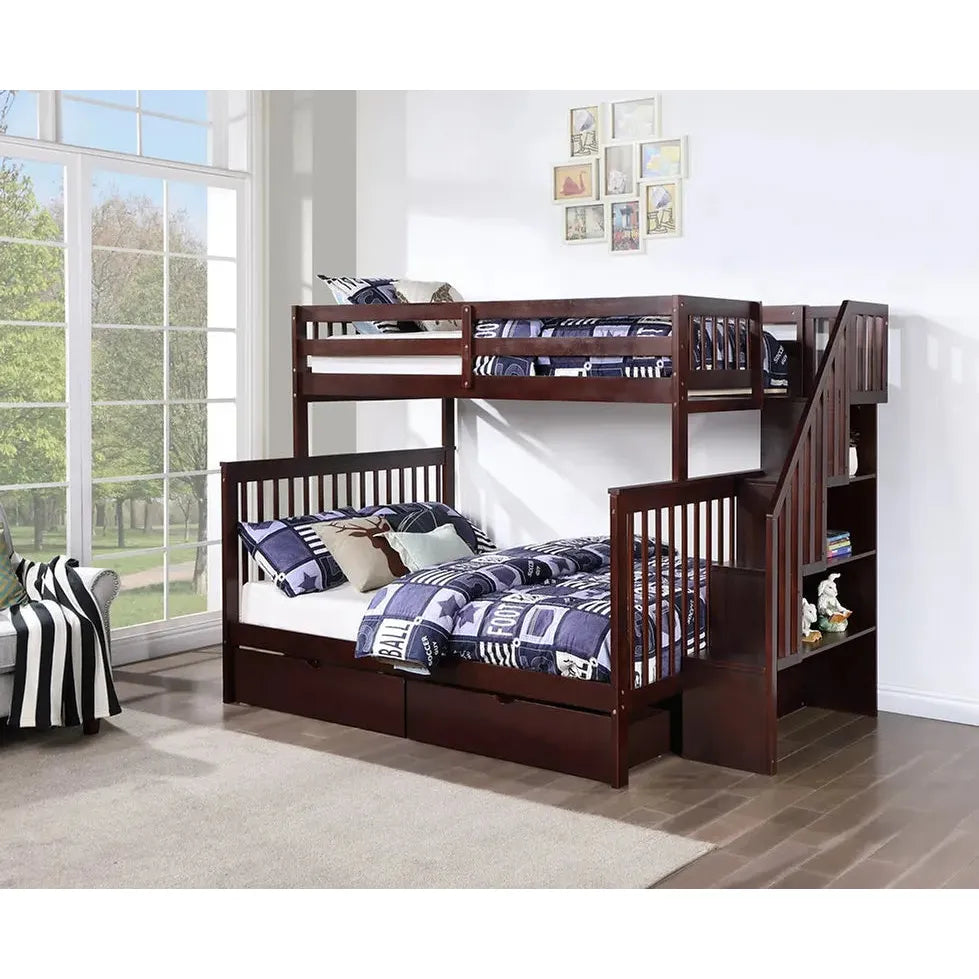 Bunk Bed with Stairs & Storage