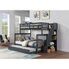 Grey Bunk Bed with Stairs & Storage