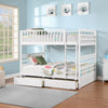 White bunk bed with storage