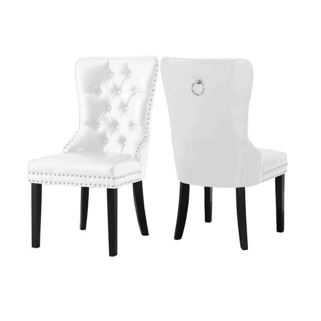 White color Button-Tufted Dining Chairs