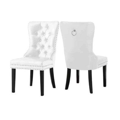 White color Button-Tufted Dining Chairs