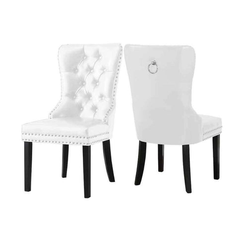 White color Button-Tufted Dining Chairs