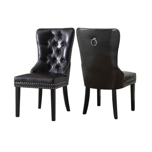 Black color Button-Tufted Dining Chairs