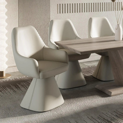Caprese Swivel Dining Chair in Black Faux Leather – Contemporary Upholstered