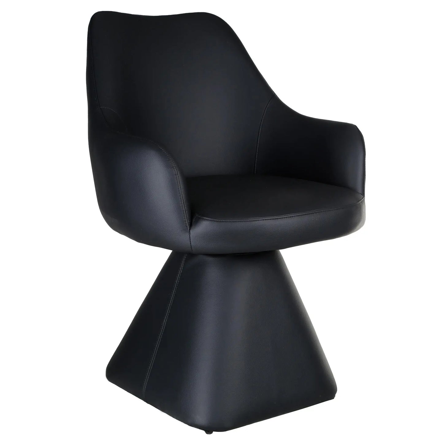 Caprese Swivel Dining Chair in Black Faux Leather – Contemporary Upholstered