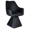 Caprese Swivel Dining Chair in Black Faux Leather – Contemporary Upholstered