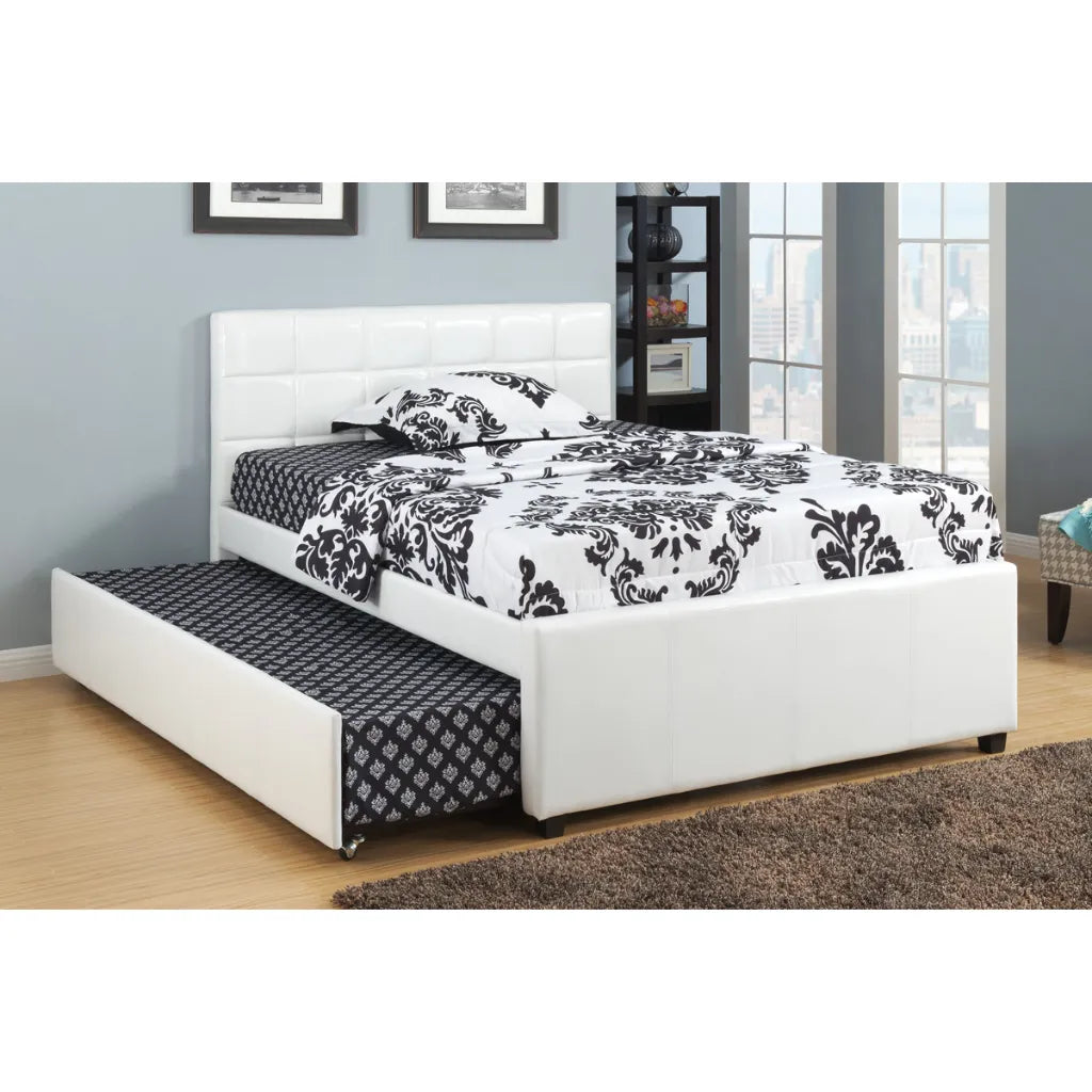 White Captain Bed with Trundle 