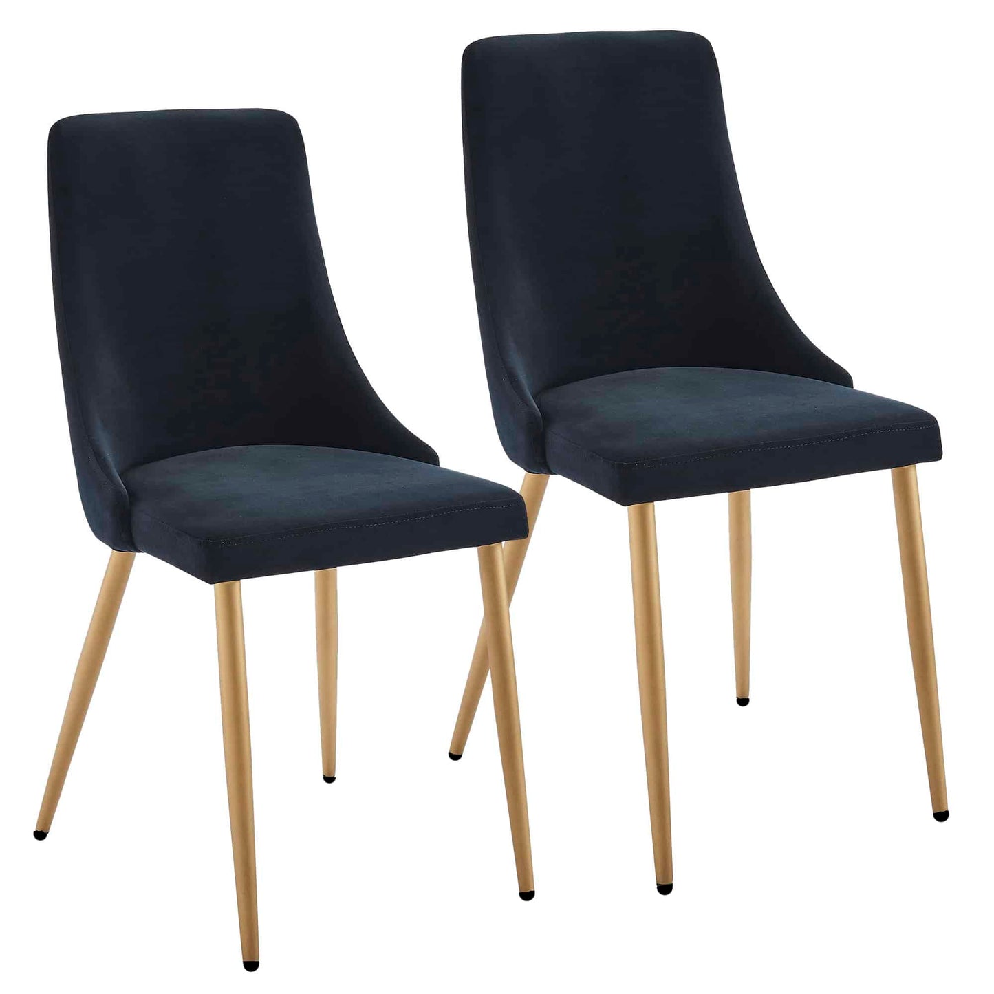 Carmilla Velvet Dining Chairs – with Gold Metal Legs - Set of 2