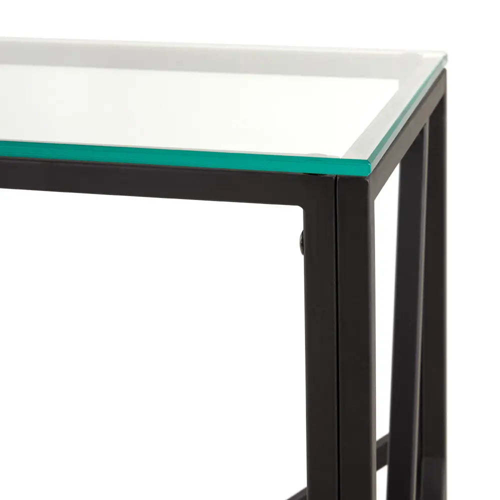 Carole Black Metal Console Table Canada - Sleek Glass Top