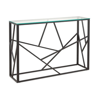Carole Black Metal Console Table Canada - Sleek Glass Top