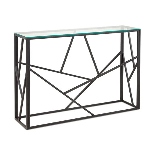 Carole Black Metal Console Table Canada - Sleek Glass Top