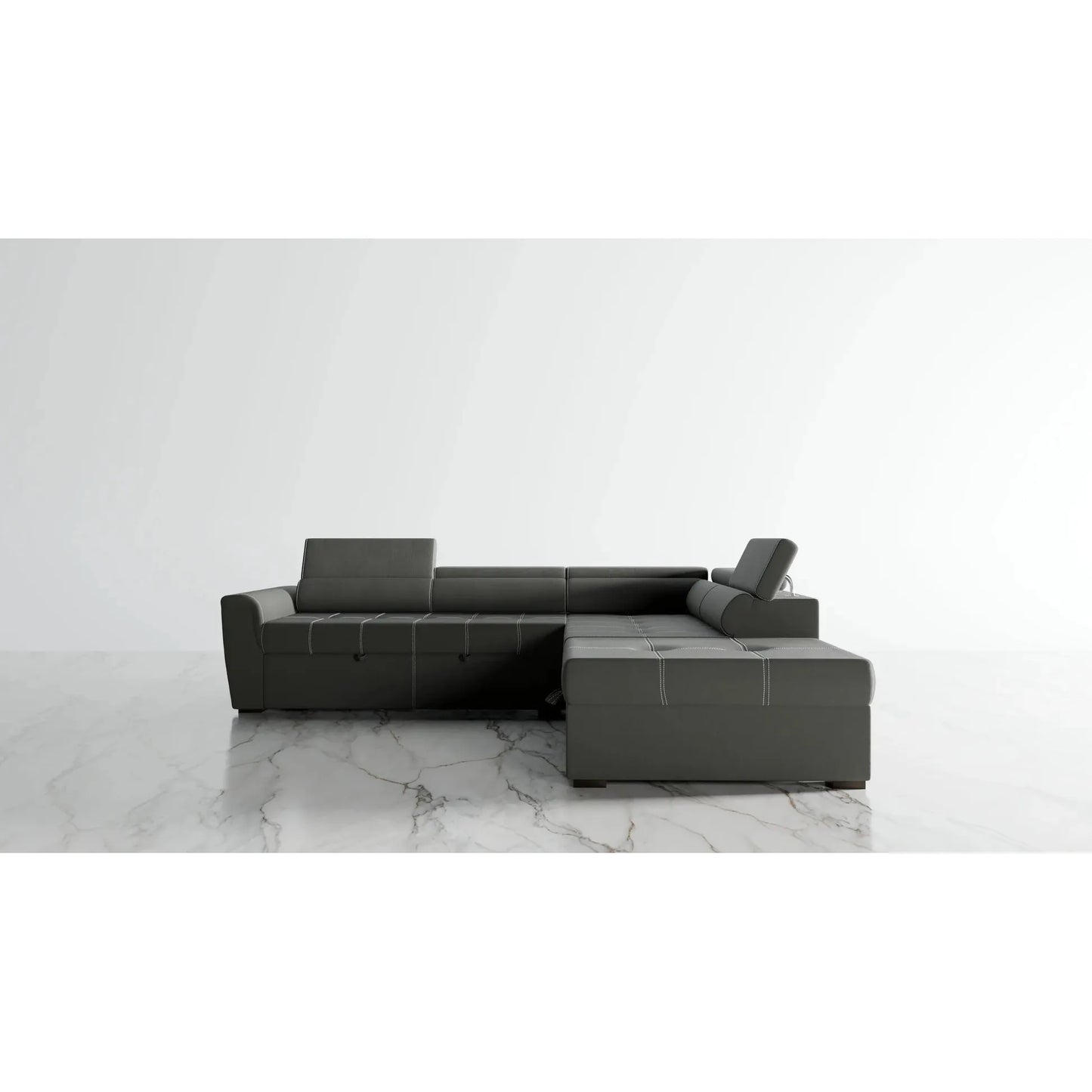 Carolina Fabric Sofa Bed Sectional – Adjustable Headrests and with storage