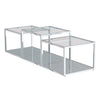 Casini 3pc Glass Coffee Table Set – Modular Multi-Tier Tables