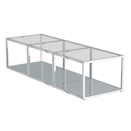 Casini 3pc Small Glass Coffee Table Set