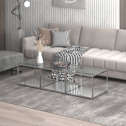 Casini 3pc Small Glass Coffee Table Set
