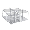 Casini 4pc Modular Glass Coffee Table Set – Tempered Glass Tiers