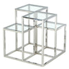 Casini Glass Accent Table with Polished Chrome or Gold Finish