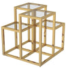 Casini Glass Accent Table with Polished Chrome or Gold Finish