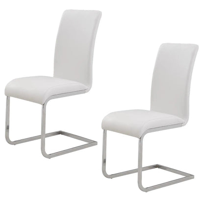 Stark/Maxim 7pc Glass Dining Table Set With Faux Leather Chairs