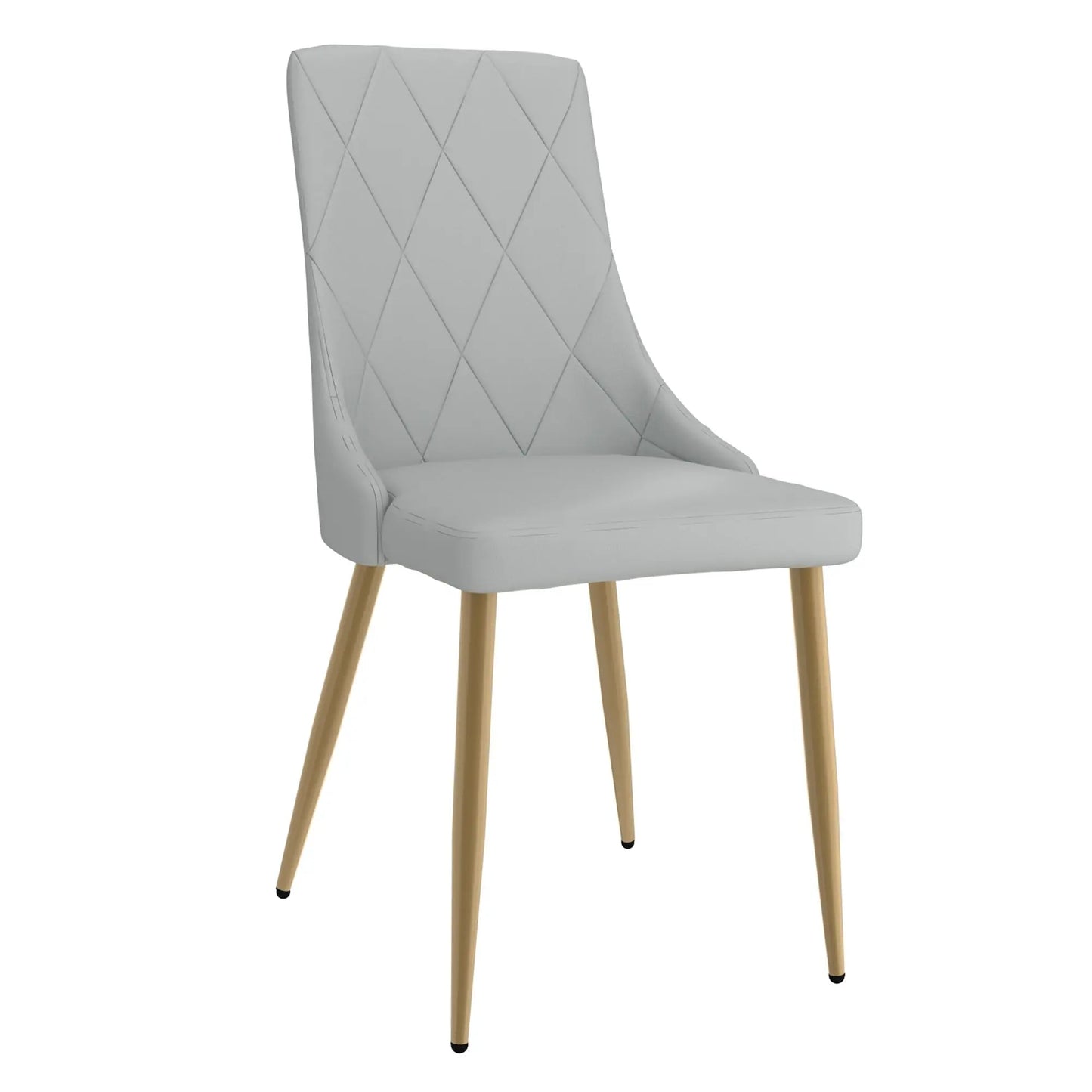 Gray chair with diamond pattern backrest on a white background