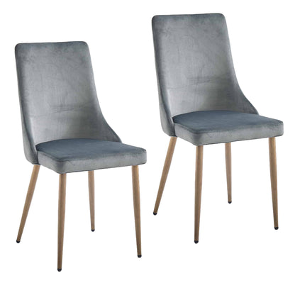 Carmilla Velvet Dining Chairs – with Gold Metal Legs - Set of 2