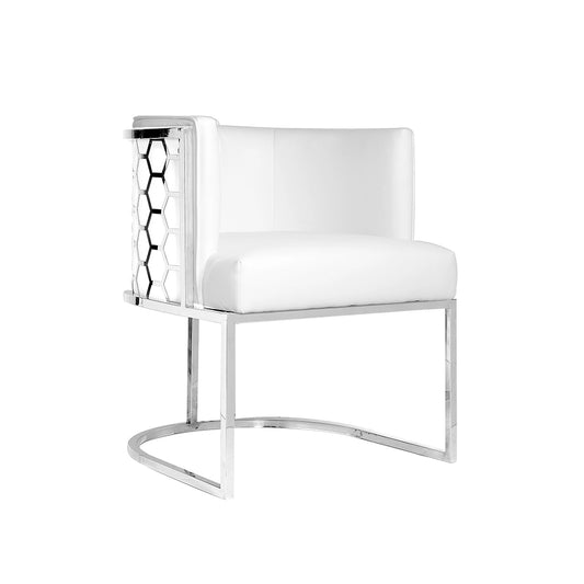 Chamberlain PU Fabric Dining Chair with Stainless Steel Legs