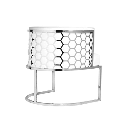 Chamberlain PU Fabric Dining Chair with Stainless Steel Legs