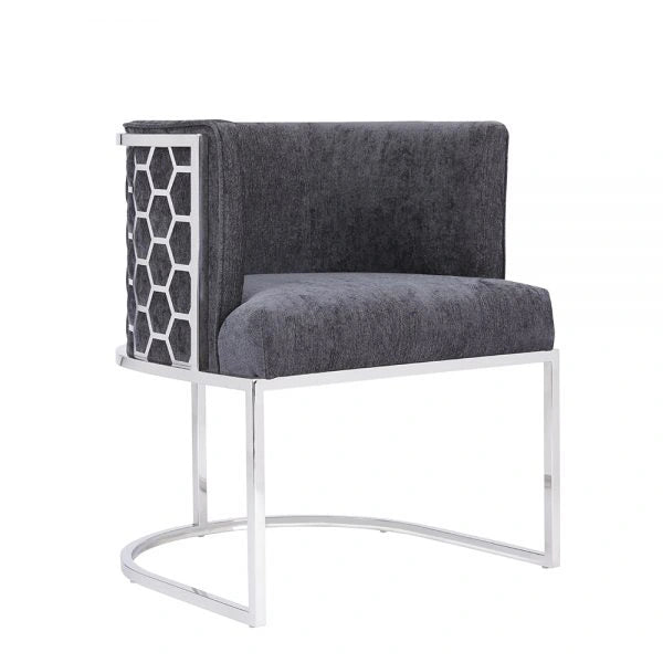 Chamberlain PU Fabric Dining Chair with Stainless Steel Legs