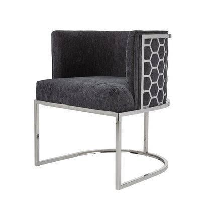 Chamberlain PU Fabric Dining Chair with Stainless Steel Legs