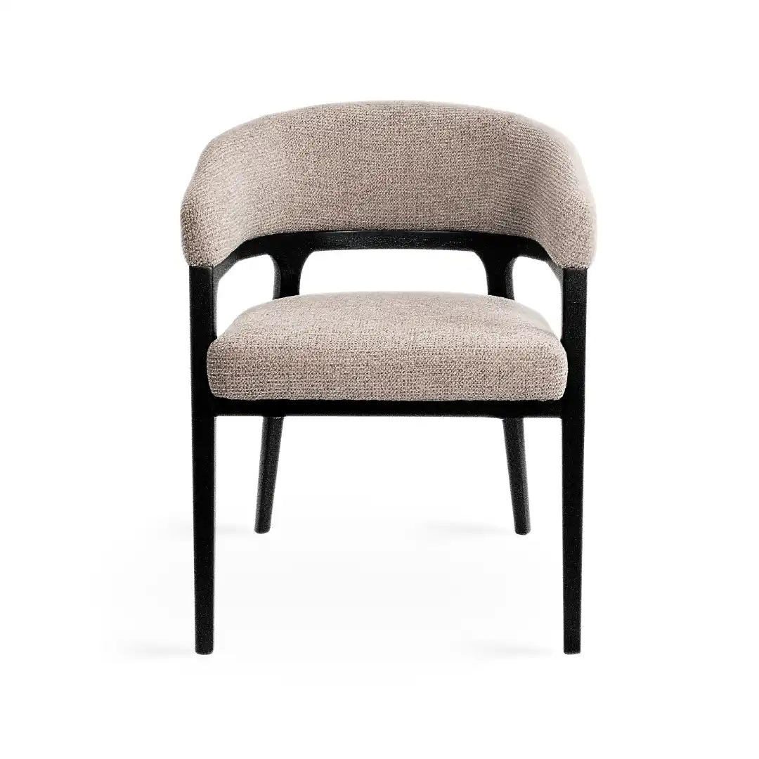 Chanler Upholstered Dining Chair – Modern Wood Frame & Linen Seat