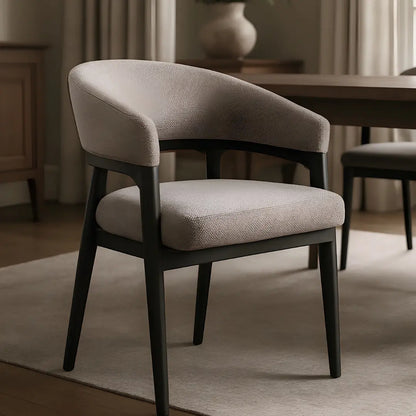 Chanler Upholstered Dining Chair – Modern Wood Frame & Linen Seat