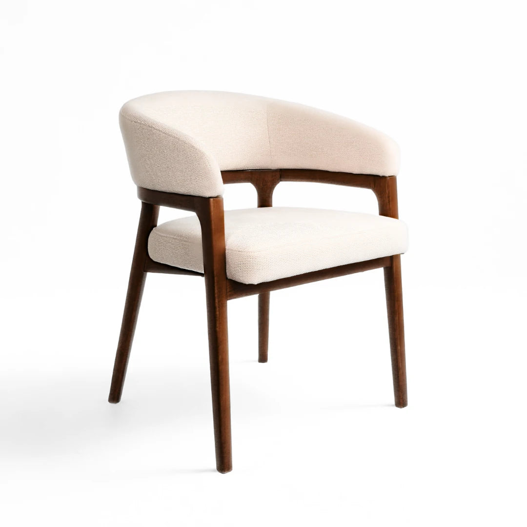 Chanler Upholstered Dining Chair – Modern Wood Frame & Linen Seat